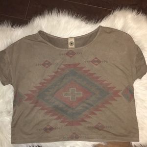 Suede Aztec Top